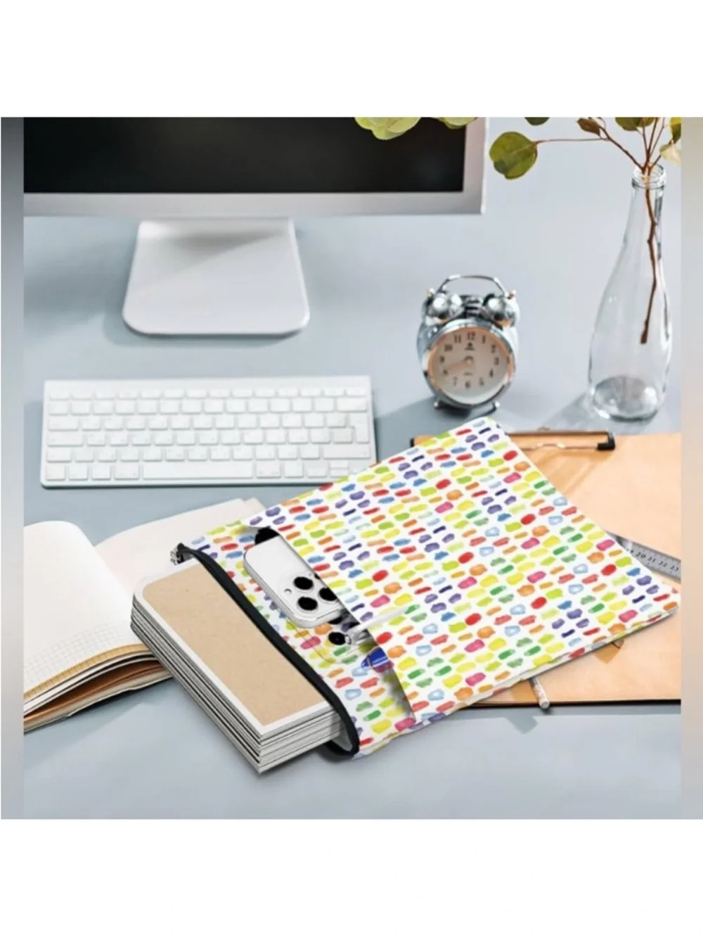 Multicolor New Dot Pattern Zipper Pouch